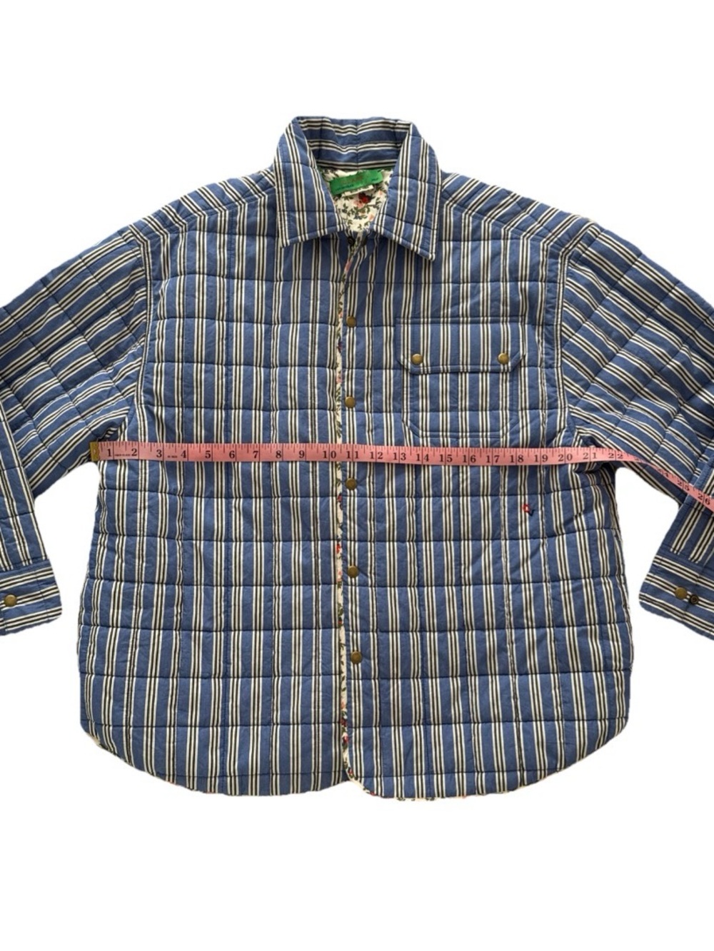 NWOT Clare V. Jacques Quilted Reversible Jacket Striped And Floral Size M/L - Picture 5 of 9